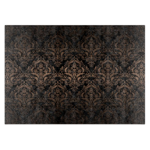 DAMASK1 ZWARTE MARBLE & BRONZE METAL SNIJPLANK