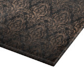 DAMASK1 ZWARTE MARBLE & BRONZE METAL SNIJPLANK (Hoek)
