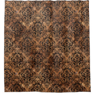 DAMASK1 ZWARTE MARBLE & BROWN STONE (R) DOUCHEGORDIJN