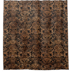 DAMASK2 ZWARTE MARBLE & BROWN STONE DOUCHEGORDIJN
