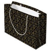 Damask 06 Black-Gold-Grand sac cadeau (Dos Angle)