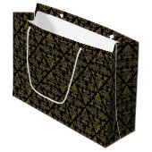 Damask 06 Black-Gold-Grand sac cadeau (Devant Angle)