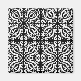 Damask 1 (zwart-wit) magneet