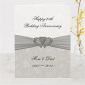 Damask 25th Wedding Jubileum 8.5x11 Kaart (Gele Bloem)