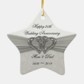 Damask 25th Wedding Jubileum Ornament (Achterkant)