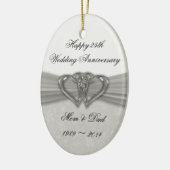Damask 25th Wedding Jubileum Ornament (Links)