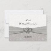 Damask 25th Wedding Jubileum RSVP (Voorkant)