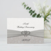 Damask 25th Wedding Jubileum RSVP (Staand voorkant)