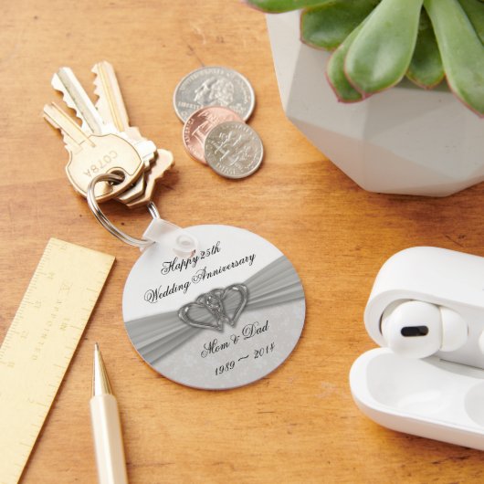 Damask 25th Wedding Jubileum Sleutelhanger (Bureau)