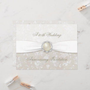 Damask 30e anniversaire de Mariage Invitation