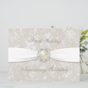 Damask 30e anniversaire de Mariage Invitation