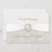 Damask 30e anniversaire de Mariage Invitation (Devant)