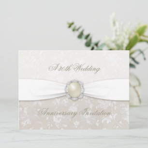 Damask 30e anniversaire de Mariage Invitation