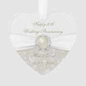 Damask 30e anniversaire Mariage de l'ornement acry (devant)