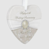 Damask 30e anniversaire Mariage de l'ornement acry (devant)