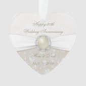 Damask 30e anniversaire Mariage de l'ornement acry (dos)