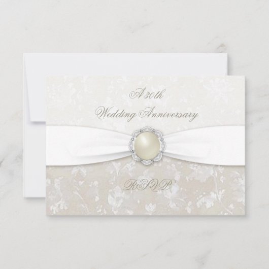 Damask 30e anniversaire Mariage RSVP (Devant)
