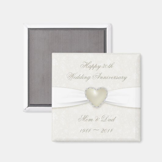 Damask 30th Mariage Anniversary Magnet (Recto/Verso)