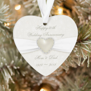 Damask 30th Wedding Jubileum AcrylOrnament Ornament