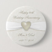 Damask 30th Wedding Jubileum Button (Voorkant)