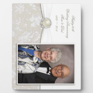 Damask 30th Wedding Jubileum Foto Plaque Fotoplaat