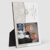 Damask 30th Wedding Jubileum Foto Plaque Fotoplaat (Zijkant)