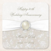 Damask 30th Wedding Jubileum Onderzetter (Voorkant)