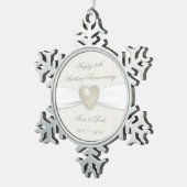 Damask 30th Wedding Jubileum Pewter Ornament (Rechts)
