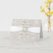 Damask 30th Wedding Jubileum Wenskaart Kaart (Gele Bloem)