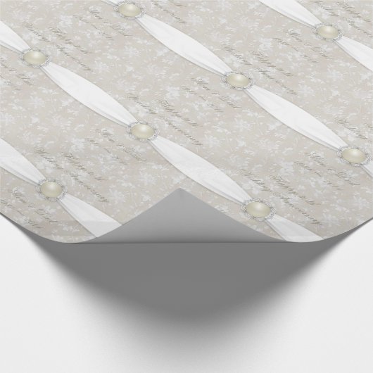 Damask 30th Wedding Jubileum Wrapping Paper Cadeaupapier (Hoek)