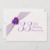 Damask 33e anniversaire Mariage Invitation (Devant)