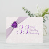 Damask 33e anniversaire Mariage Invitation (Debout devant)