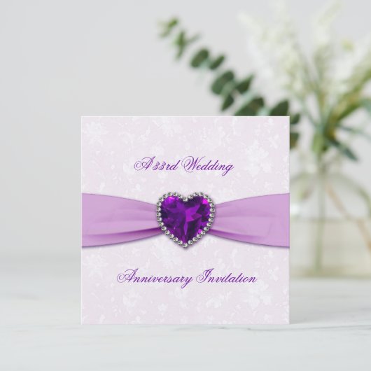 Damask 33e anniversaire Mariage Invitation (Debout devant)