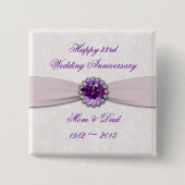 Damask 33rd Wedding Jubileum Button (Voorkant)