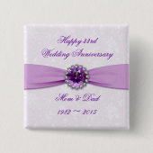 Damask 33rd Wedding Jubileum Button (Voorkant)