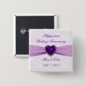 Damask 33rd Wedding Jubileum Button (Voorkant /achterkant)