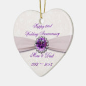 Damask 33rd Wedding Jubileum Heart Ornament (Links)