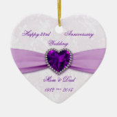 Damask 33rd Wedding Jubileum Heart Ornament (Voorkant)