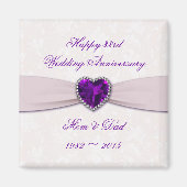 Damask 33rd Wedding Jubileum Magnet Magneet (Voorkant)