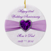 Damask 33rd Wedding Jubileum Round Ornament (Achterkant)
