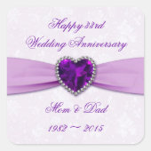 Damask 33rd Wedding Jubileum Sticker (Voorkant)