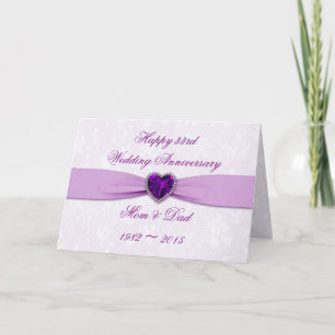 Damask 33rd Wedding Jubileum Wenskaart Kaart