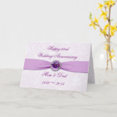 Damask 33rd Wedding Jubileum Wenskaart Kaart (Gele Bloem)