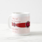 Damask 40e anniversaire de Mariage Mug (Devant gauche)