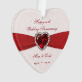 Damask 40th Wedding Jubileum AcrylOrnament Ornament (voorkant)