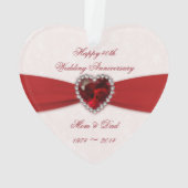 Damask 40th Wedding Jubileum AcrylOrnament Ornament (achterkant)