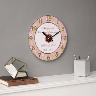 Damask 40th Wedding Jubileum Clock Grote Klok