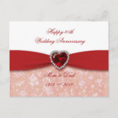 Damask 40th Wedding Jubileum Design Briefkaart (Voorkant)