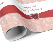 Damask 40th Wedding Jubileum Design Cadeaupapier (Rol Hoek)