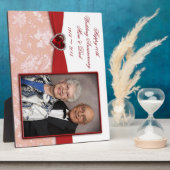 Damask 40th Wedding Jubileum Foto Plaque Fotoplaat (Zijkant)